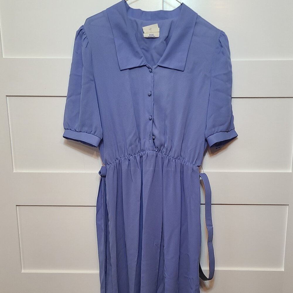 Vintage 1970s Jones Girl Lavender Dress – Size 12 – Made in USA